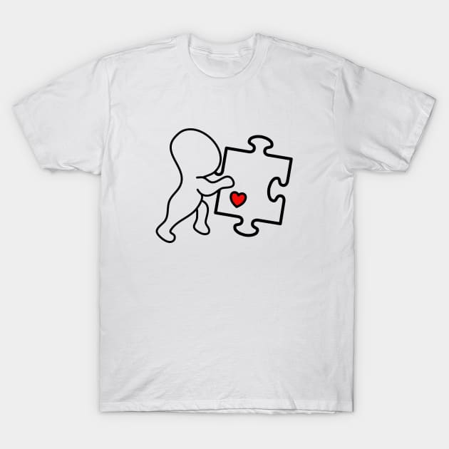 Partnerlook Couple Puzzle Heart Cute Love You Together Valentines Day Gift T-Shirt by Kibo2020